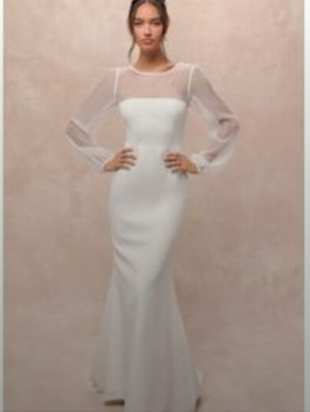 Lulus Immaculate Romance Sheer Organza Long Sleeve Maxi Dress White M